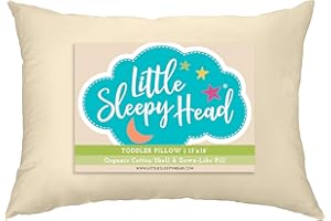Little Sleepy Head Toddler Pillow, Organic Cotton, Down-Like Fill, Ivory 13 X 18
