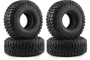 SHALUOMAN 4PCS Soft Rubber Tires Tyre for RC 1:10 On Road Car 1.9" Crawler Tires with Foam for Axial SCX10 90047 SCX10 III SCX10 Pro AXI03007 Redcat Gen8 TRX-4 (Y-Print)