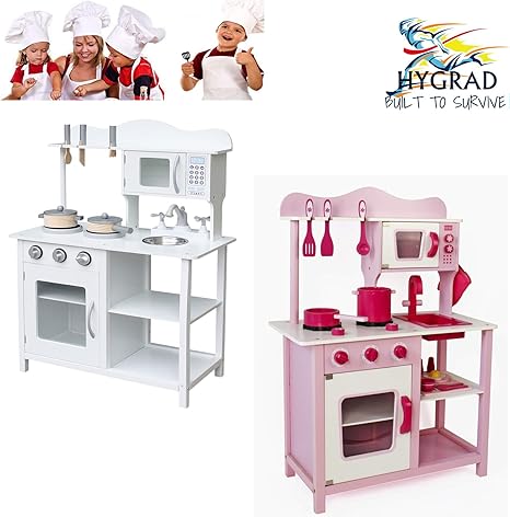 Hygrad Kids Wooden Play Kitchen Cooker Role Play Childrens