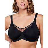 HSIA Minimizer Bras for Women Plus Size, Full Coverage Coolcomfort T Shirt Unlined Bra with Underwire for Heavy Breast, Rich Black 34C