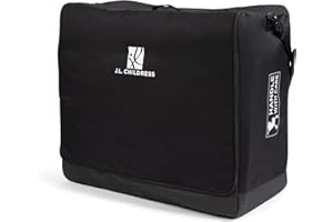 J.L. Childress Universal Stroller Travel Bag for Airplane - Fits Most Baby Strollers, Flying Essentials, Airport Accessories for Gate or Luggage Check, ID Card, AirTag Compatible - Medium, Padded
