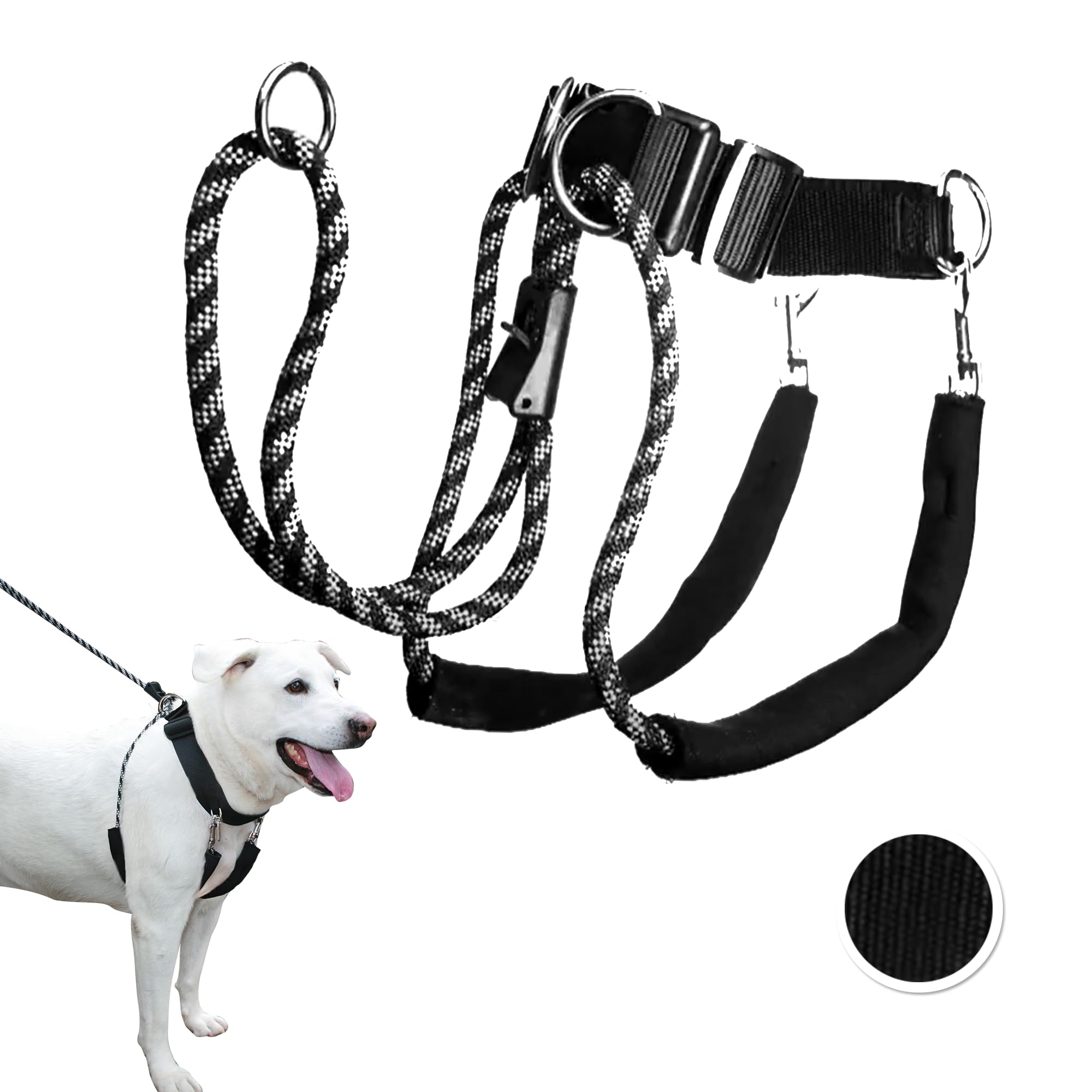 Photo 1 of Sporn Big Dog Halter No Pull Harness, Large Size, Reflective No Pull Dog Harness for Large Dogs, Heavy Duty, Adjustable, Lightweight, Padded & Safe for Leash Training, Black