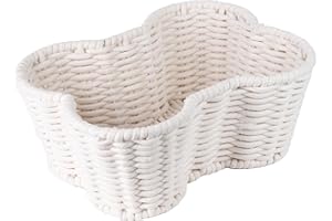 OtterPets Dog Toy Basket, Handmade Dog Toy Bin, Bone Shaped Pet Organizer, Cat Storage Box (Cotton Rope, 17x13in)