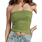 Xineicy Tube Tops for Women Y2k Tank Tops Strapless Bandeau Slim Fit Crop Tops Going Out Cami Shirts Summer
