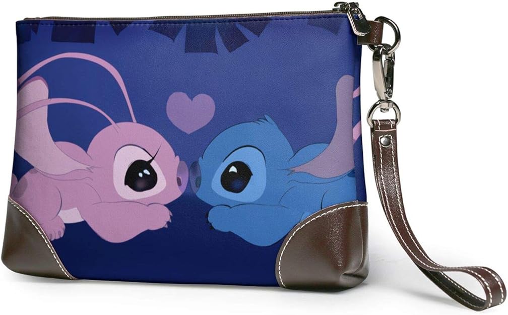 Cartoon Lilo Stitch Cute Pink Fashion Advanced Leder Clutch für Damen