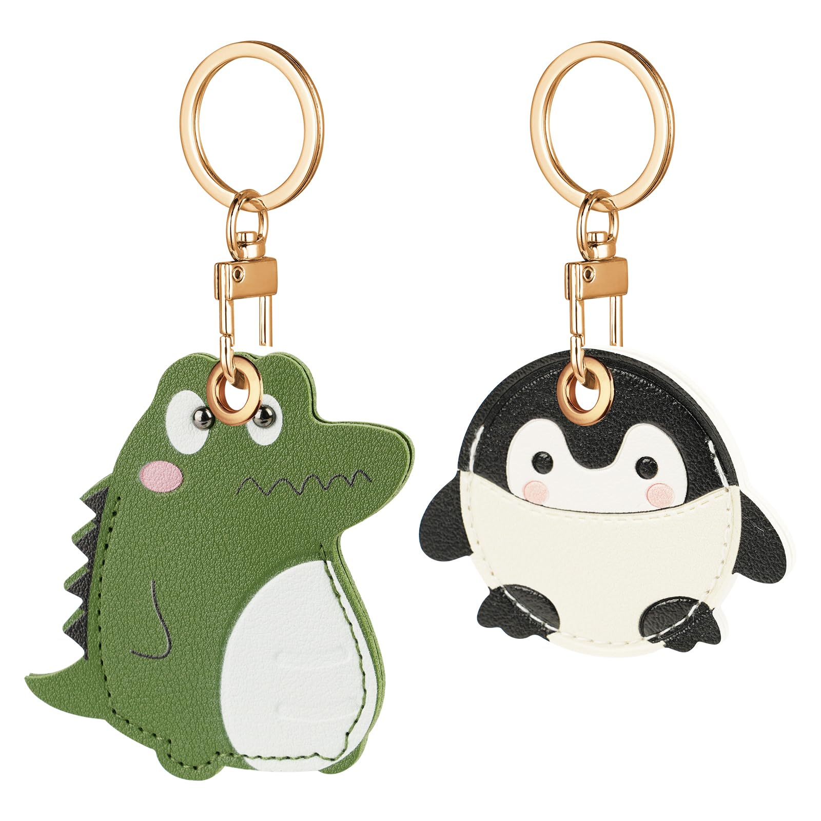 AXFEE 360° Protective Case for Air-Tag, Cartoon Leather Air Tag Keyring Case For Apple Air-tag Holder, Holder case for Air-Tags, air-tag Holder Protective -Case, Decorations for Key, Bag, Pet Collar