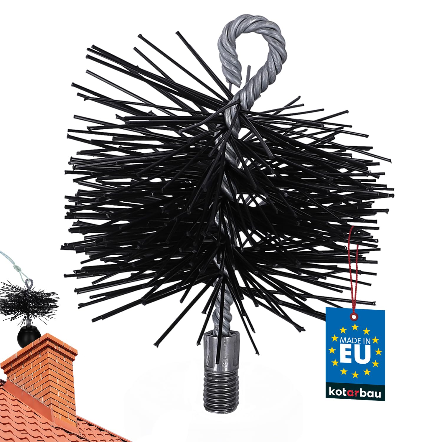 KOTARBAU Plewa Chimney Brush Plastic 100 mm Ceramic Stainless Steel Pipe Soot Brush