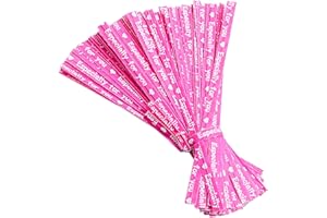 FEATUMAN Pink Kraft Paper Twist Ties Reusable, 700 Pcs Bread Ties Twisty-Ties, 3.5 Inch Long Bulk Twist Ties, Colored Twist Ties for Treat Bags, Craft Project, Birthday, Halloween, Household and Office Use