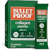 Bulletproof Unflavored Grass-Fed Collagen Peptides Powder Packets with Amino Acids for Skin, Bone and Joint Support, Pasture Raised, No Added Hormones, Pack of 15