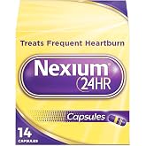 Nexium 24HR Acid Reducer Heartburn Relief Capsules, 14 Count | All-Day and All-Night Protection from Frequent Heartburn, Heartburn Medicine with Esomeprazole Magnesium