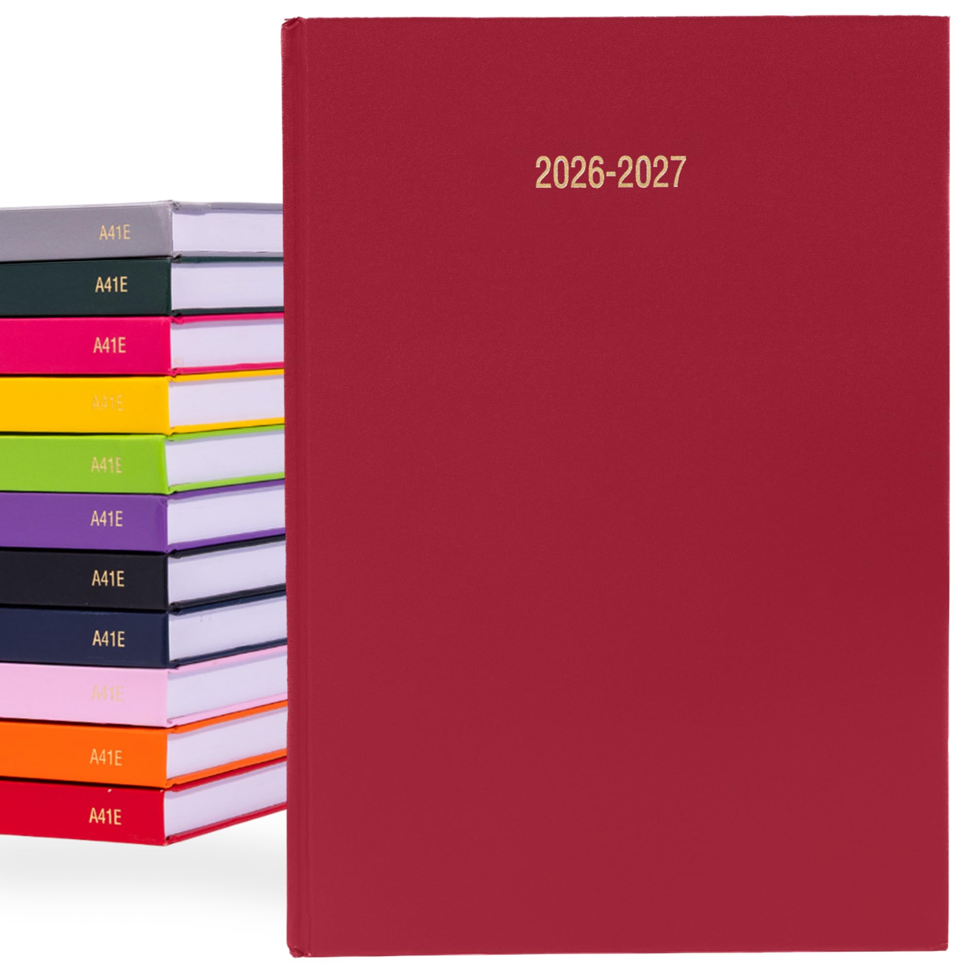 2026 2027 Academic Diary A4 Page a Day - Mid Year Hardback Planner From August 2026 to July 2027 - Student Teacher School Organiser with Ribbon Bookmark (A4, Red)