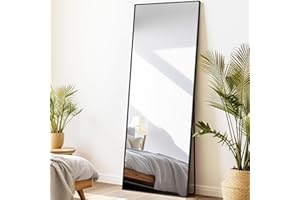 Anpark Black Rectangle Mirror Full Length with Stand 21" x 64" Large Standing Floor Mirror Bedroom Full Body Dressing Mirror for Wall Living Room Wall Mounted Mirror for Home Decor