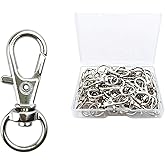 30 Pcs Metal Swivel Lanyard Snap Hook, Key Chain Swivel Hook Lobster Claw Clasp (Small Size)