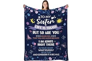HEIFAM Sister Gifts Blanket from Sis, Happy Birthday Gifts for Sister, Gifts for Big Sisters Birthday, Wedding Gift for Sisters, Blanket for Women, 50"X60"