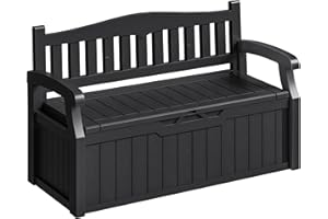 Homall 75 Gallon Outdoor Storage Benches Lockable Deck Box with Waterproof and UV Resistant, Waterproof Storage Box for Patio Furniture, Tools, Cushions (Black)