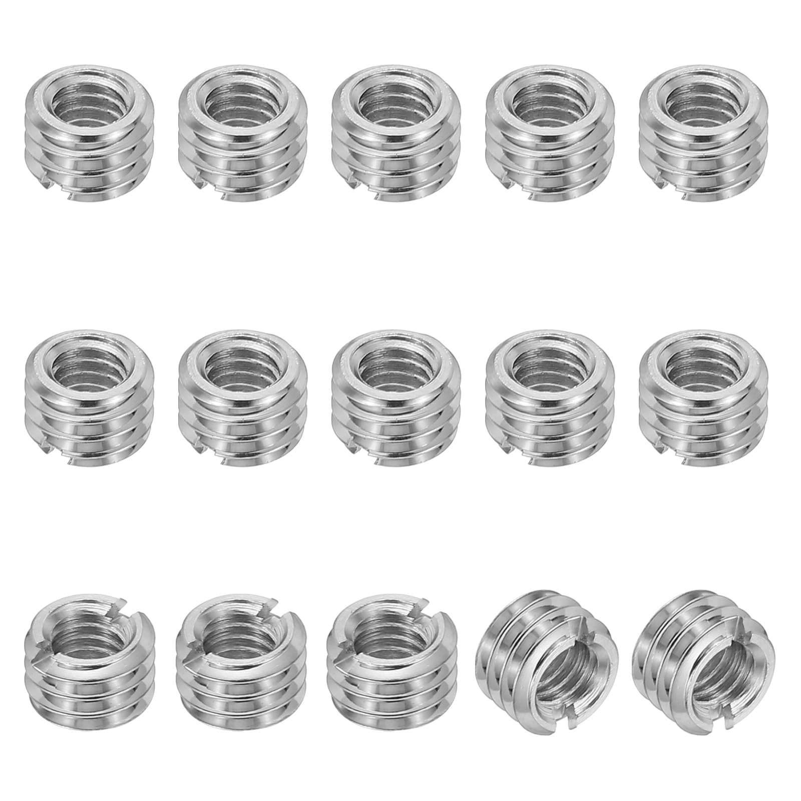 PATIKIL 316 Stainless Steel Thread Adapters Sleeve Reducing Nut, 15 Pcs M6 x 1 Male to M4 x 0.7 Female Repairing Insert Nut Screw Reducer Conversion Fastener 4mm