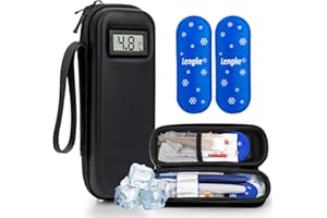 SUNMON Insulin Cooler Travel Case with Temperature Display, Portable Diabetic Medication Cooler for Travel with 2 TSA Approve