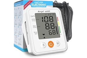 Blood-Pressure Monitor-Automatic Home-Use Cuff-Machine - LCD Display Voice Broadcasting for Adult Arm Digital BP Tool White angel wish