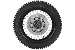 12 Inch Dirt Bike Rear Wheel Rim Assembly, 80/100-12 3.00-12, Compatible with 110c C 125c C Off Road Bikes, 420 41T Sprocket 