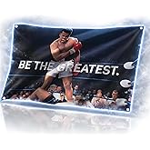 Be the Greatest Flag - Ali Motivational Gym Polyester Flag 3x5 Ft with 4 Grommets - Home Wall Single Sided Posters for Guys and Man - Muhammad Cool Motive Banners Decor Outdoors or Indoors for Boys