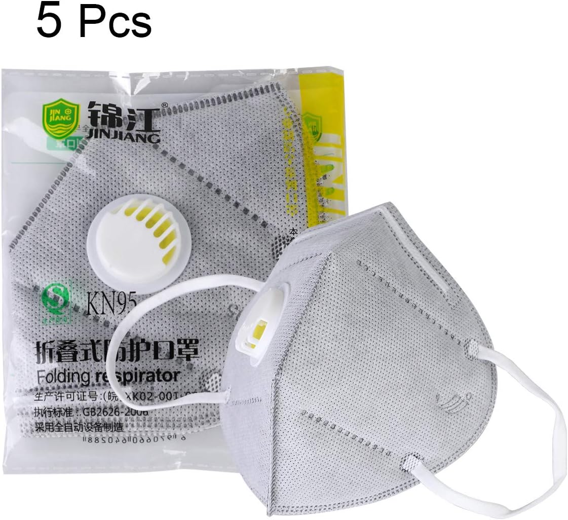5 PCS Gray Disposable ᴍᴀsᴋ Anti Dust Sanitary Face Mouth ᴍᴀsᴋs with Respirator Single Individually Packaged