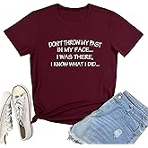 BLACKMYTH Women Cute Tees Graphic Don't Throw Casual Crewneck T Shirts