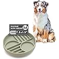 Should We Go? - The Slowdown Bowl - Silicone Slow Feeder for Dogs & Puppies, Slow Eating, Modern Lick Mat Design, Reduces Gulping, Dishwasher Fit, for All Breed, Mealtime Challenge, Medium-Sage