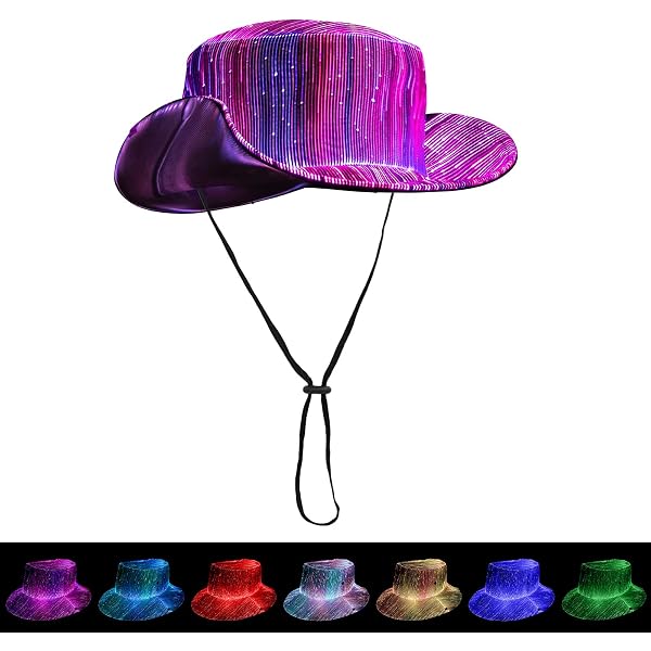 8354 Led Light Up Cowboy Hat 7 Colors Glow In The Dark Party Usb Rechargeable Led Light Up Cowboy Hat 7 Colors Glow In The Dark Party Usb  main image 2