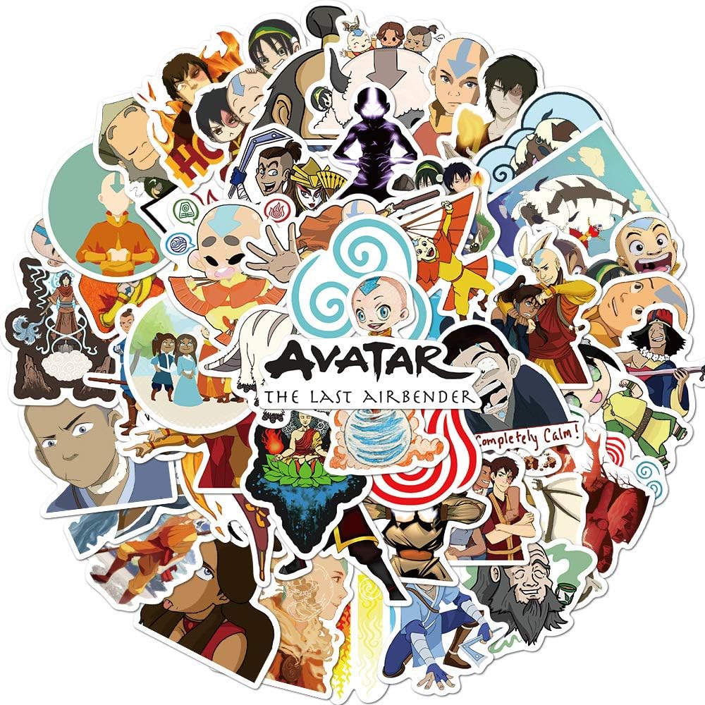 YONGAI Avatar: The Last Airbender Stickers for Hydro Flask,Water Bottle, Waterproof Decal for Laptop Skateboard Phone Computer, Cartoon Teen Travel Case Guitar Stickers