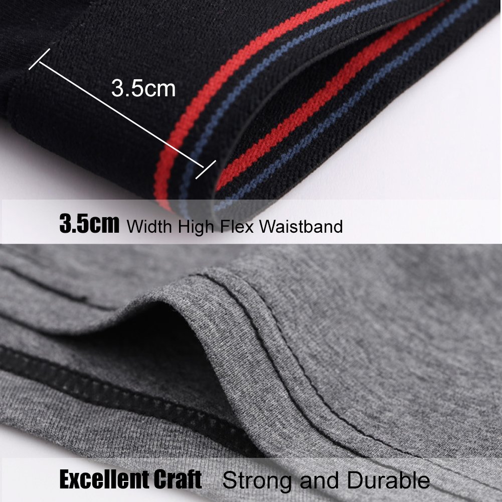 Mens Underwear Breathable Boxer Briefs 4 Pack Soft Cotton Shorts Underware Man No Ride-up Small(Tag Asian XL)