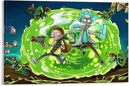 Póster de DRAGON VINES Rick And Morty Season 4 Space Amusement Park Art