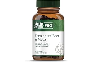 GAIA HERBS PRO Fermented Beet & Maca - Healthy Energy & Circulation Support Supplement* - Kidney Health Supplement with Beet & Carrot Root - Vegan, Gluten-Free, Soy-Free - 60 Capsules (30 Servings)