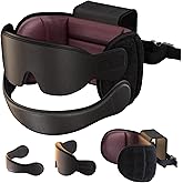 SARISUN Travel Pillow Combo with Chin Strap, Airplane Pillows with 3D Eye Mask for Sleeping, 360° Support Plane Head Strap for All Plane Seats, Long Flights Essentials, Stop Bobblehead, Red