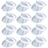 12 Pack Sun Visor Hats Women UV Protection Clear Outdoor Beach Sports Golf Sunhat Party Cap