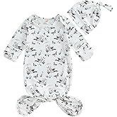 Newborn Infant Baby Boys Girls Knotted Gown with Hat Mallard Duck Hunter Sleeping Bag Swaddle Set Blanket