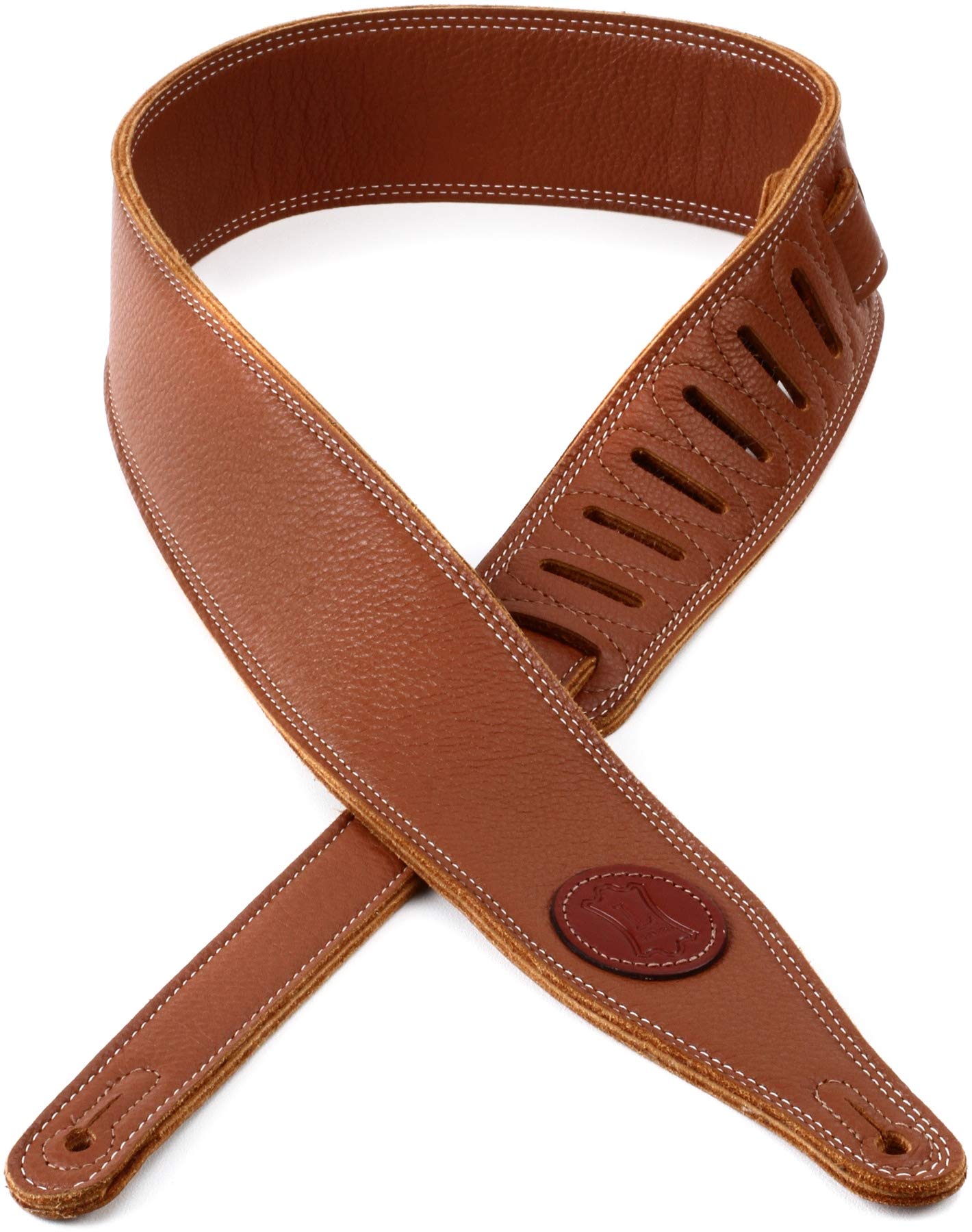 Levy's 2.5 inch 3 Layer Premium Top Grain Super Soft Garment Leather Guitar Strap - Tan