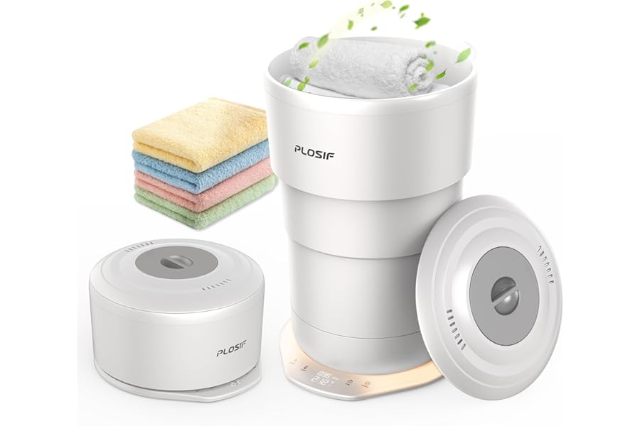 PLOSIF Foldable Towel Warmer for Bathroom, 21L Large Capacity Hot Towel Warmer – Fits 2 Oversized Towels, Blankets, Bathrobes, Spa-Like Towel Heater with 4 Timers, Auto Shut Off and Ambient Lighting