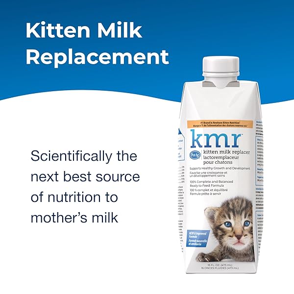 PETAG KMR KITTEN MILK REPLACER LIQUID – 16 OZ – READY-TO-FEED FORMULA WITH VITAMINS FOR NEWBORN KITTENS TO 1 YEAR – EASY TO DIGEST