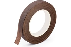 SOCNITC Floral Tape, 1/2inch Flower Tape, Flower Tape for Bouquet Stem Wrap Floral Arranging Craft Projects Corsages, Wedding Bouquet (Brown)
