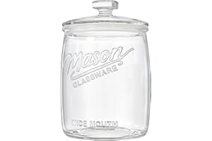 Dwbligt 1 Gallon Glass Cookie Jar with Airtight Lid, Wide Mouth Mason Jar for Pantry & Laundry Room Organization, Large Apoth
