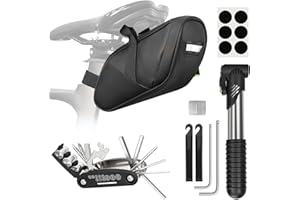 PXZBLG Bike Repair Kit, Bike Seat Bag, Waterproof Bicycle Saddle Bag, 16-in-1 Bike Multitool, Bicycle Tire Repair Kit, 4mm and 5mm Allen Wrenches for Mountain Road Bike, MTB