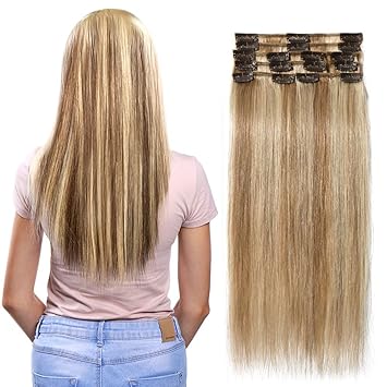 14 Inch Real Hair Clip In Hair Extensions 100 Remy Human Hair 8