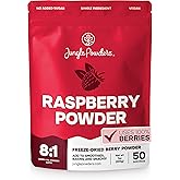 Jungle Powders Freeze Dried Raspberry Powder 7 Ounce Bag, Powdered Unsweetened Freeze Dried Raspberries, Additive, Filler, and GMO-Free Red Superfood Extract for Baking