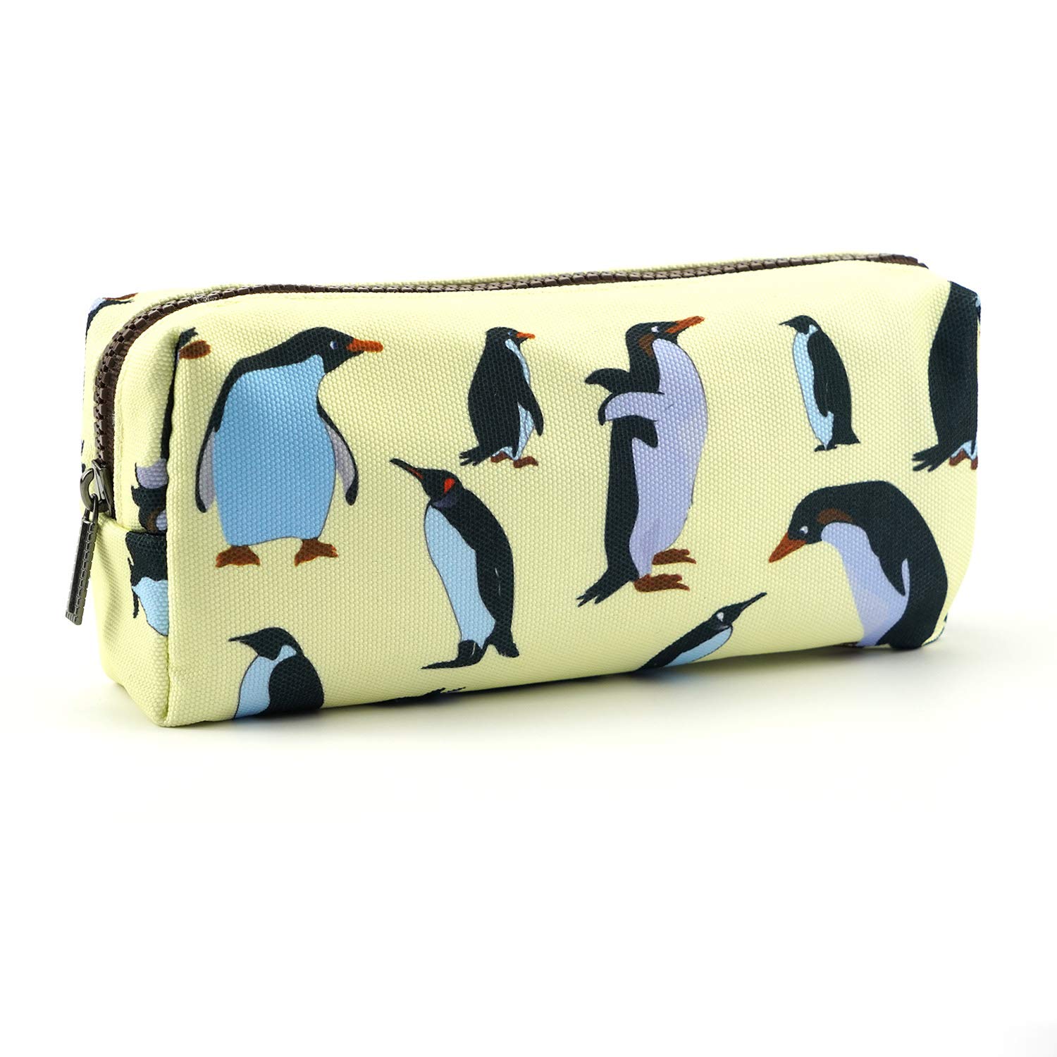 LParkin Penguins Canvas Pencil Case Pen Bag Pouch Stationary Case Makeup Cosmetic Bag Gadget Box