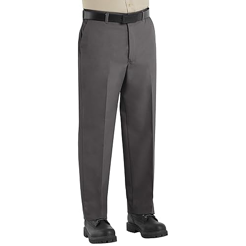 Red Kap Men's Wrinkle-Free Work Pants, Charcoal, 37W x 30L