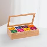 woodluv Tea Box 8 Section Tea Caddy with Clear Acrylic Lid</n> view 5