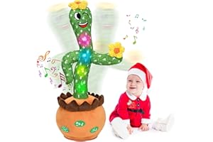 LGOUYGG Talking Cactus Baby Toy, Singing Mimicking Repeating Cactus Tummy Time Toys with Music and Light, Infant Babies Toddler Kids Boy Girl Gifts, Recording+Dance+English Songs+Repeat What You Say