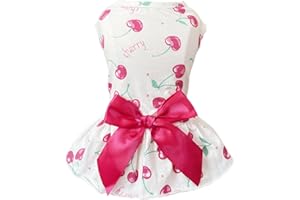Petroom Puppy Dog Floral Dress,Pup Sundress Cat Vest Shirt Clothes for Small Dogs Cats(Cherry XS)