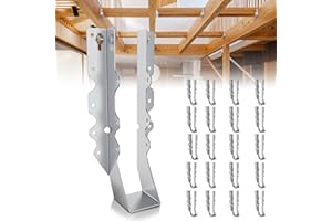 LEVENDOR 20 Pcs 2x10 Joist Hangers,20 Gauge Metal Face Mount Joist Hanger, Lu210 Joist Hangers Galvanized, Hurricane Ties for Rafter, Rafter Brackets 2x10 for Deck,Floor,Roof Overhang and Ceiling Joist