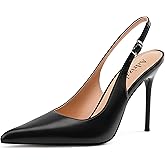 Adrizzlein Womens Slingback High Heels Pointed Toe Heels Closed Toe Stiletto Pumps Comfortable Sexy Non-Slip Elegant Wedding Party Shoes